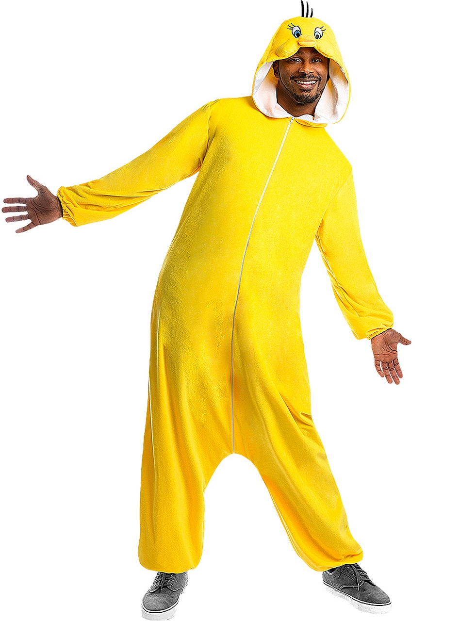 Grappige Gele Tweety Onesie Looney Tunes Kostuum