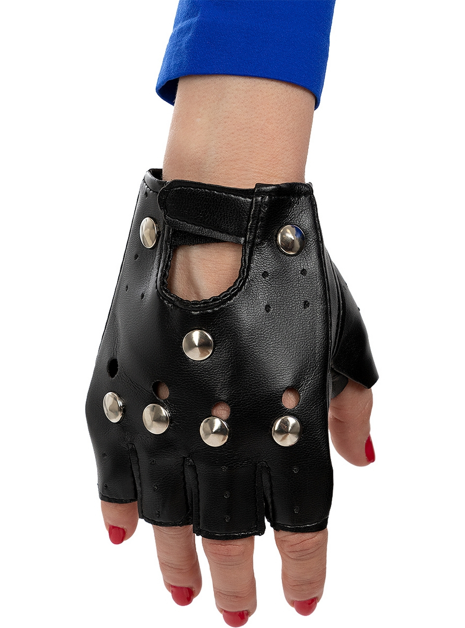 Zwarte Punk Handschoen 1 Stuk