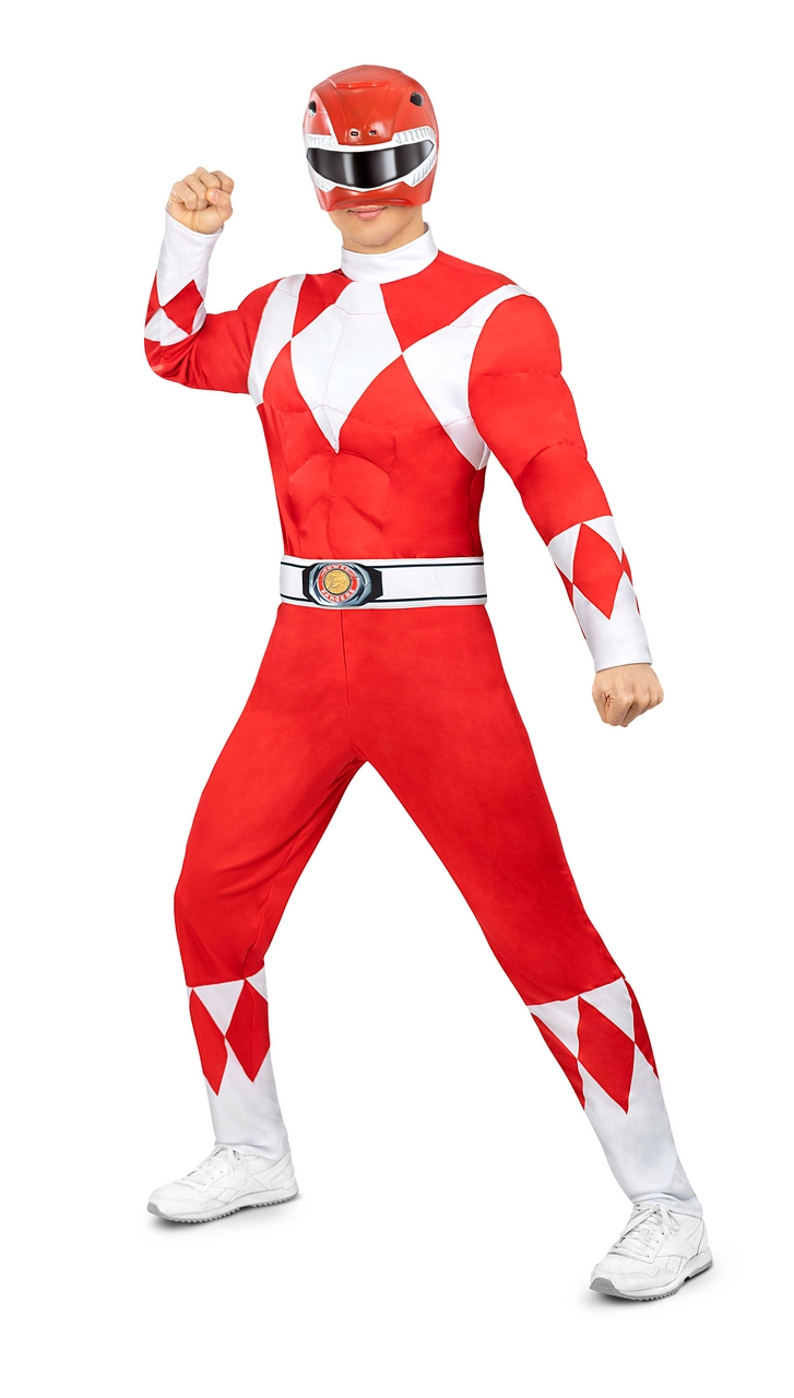 Mighty Morphin Power Ranger Rood Man Kostuum