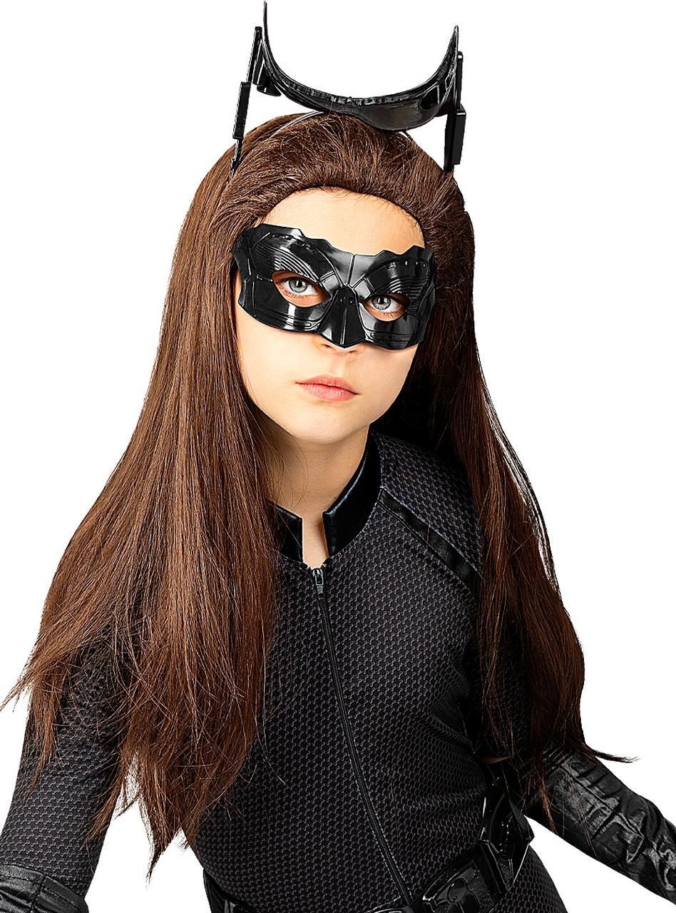 Catwoman Pruik Bruin Lang Haar Kind