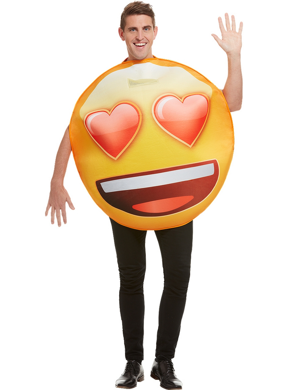 Smoorverliefde Oog-Hartjes Emoji Kostuum