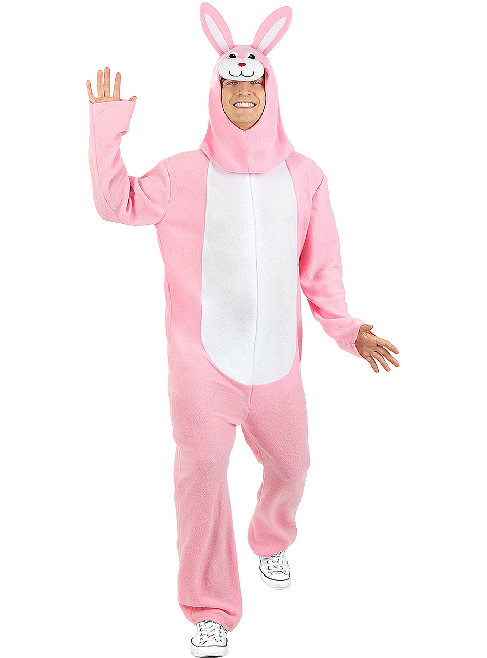 Roze Konijn Onesie Kostuum