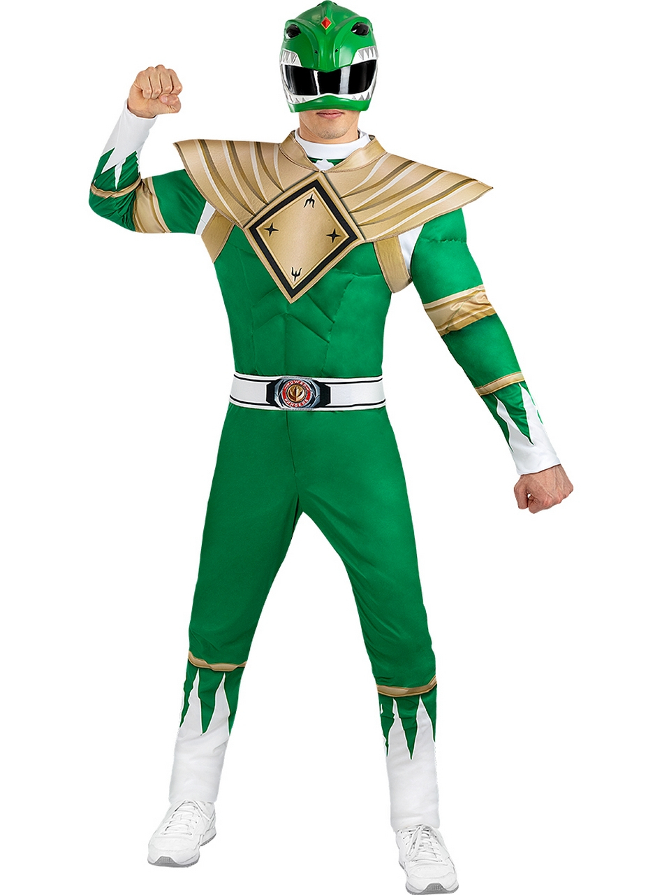 Groene Dino Power Ranger Tommy Man Kostuum