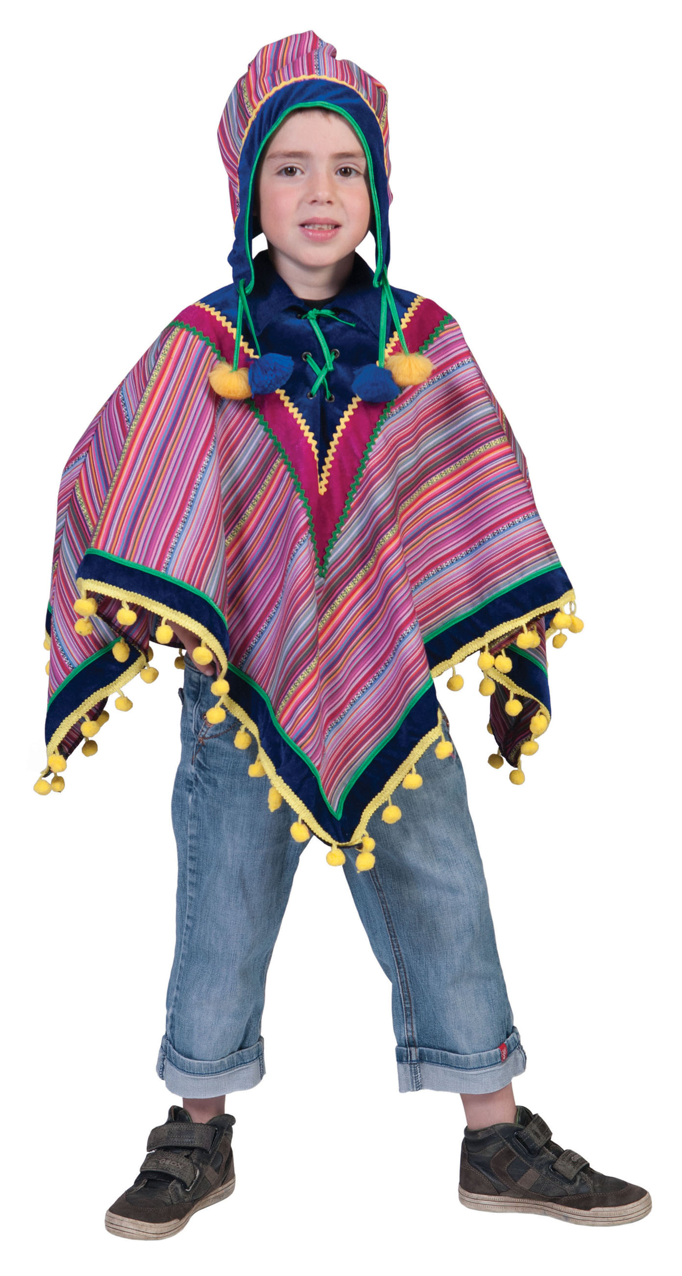 Peruaanse Panfluit Poncho Kind Kostuum