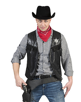 Cowboy Knallen Maar Vest Zwart Man