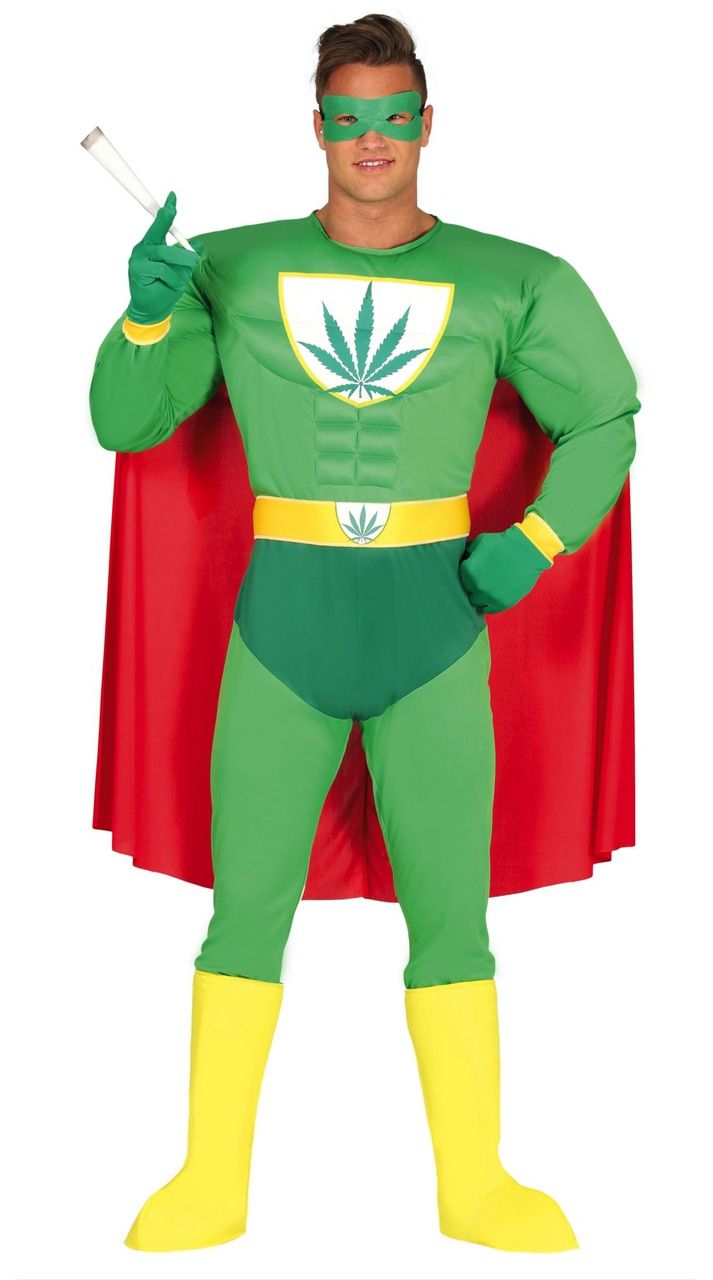 Marihuana Superheld Man Kostuum