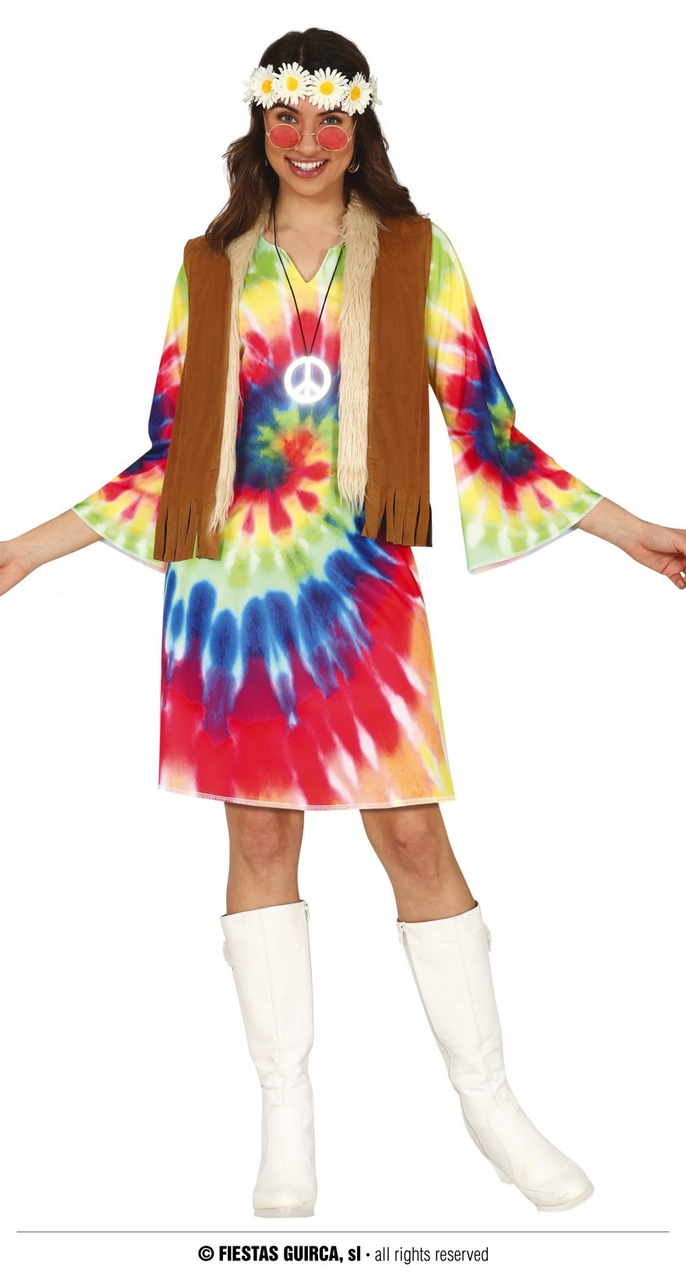 Tie Dye Festival Jurk Hippie Vrouw