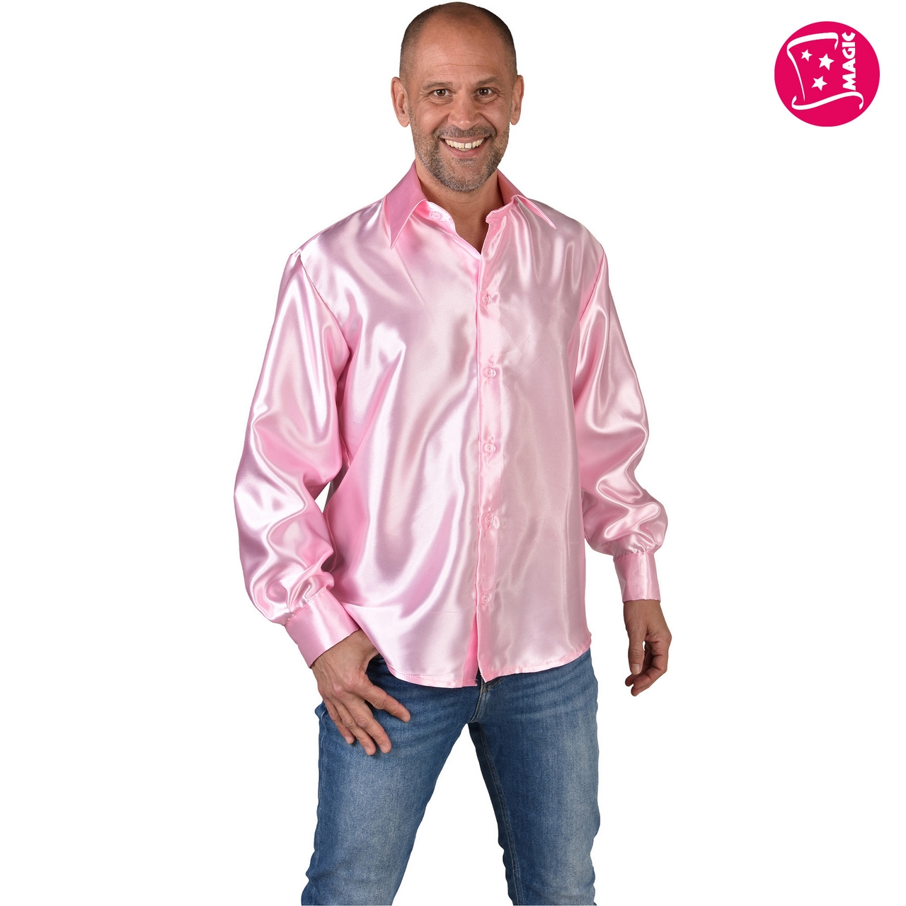 Overhemd Satijn Roze Man