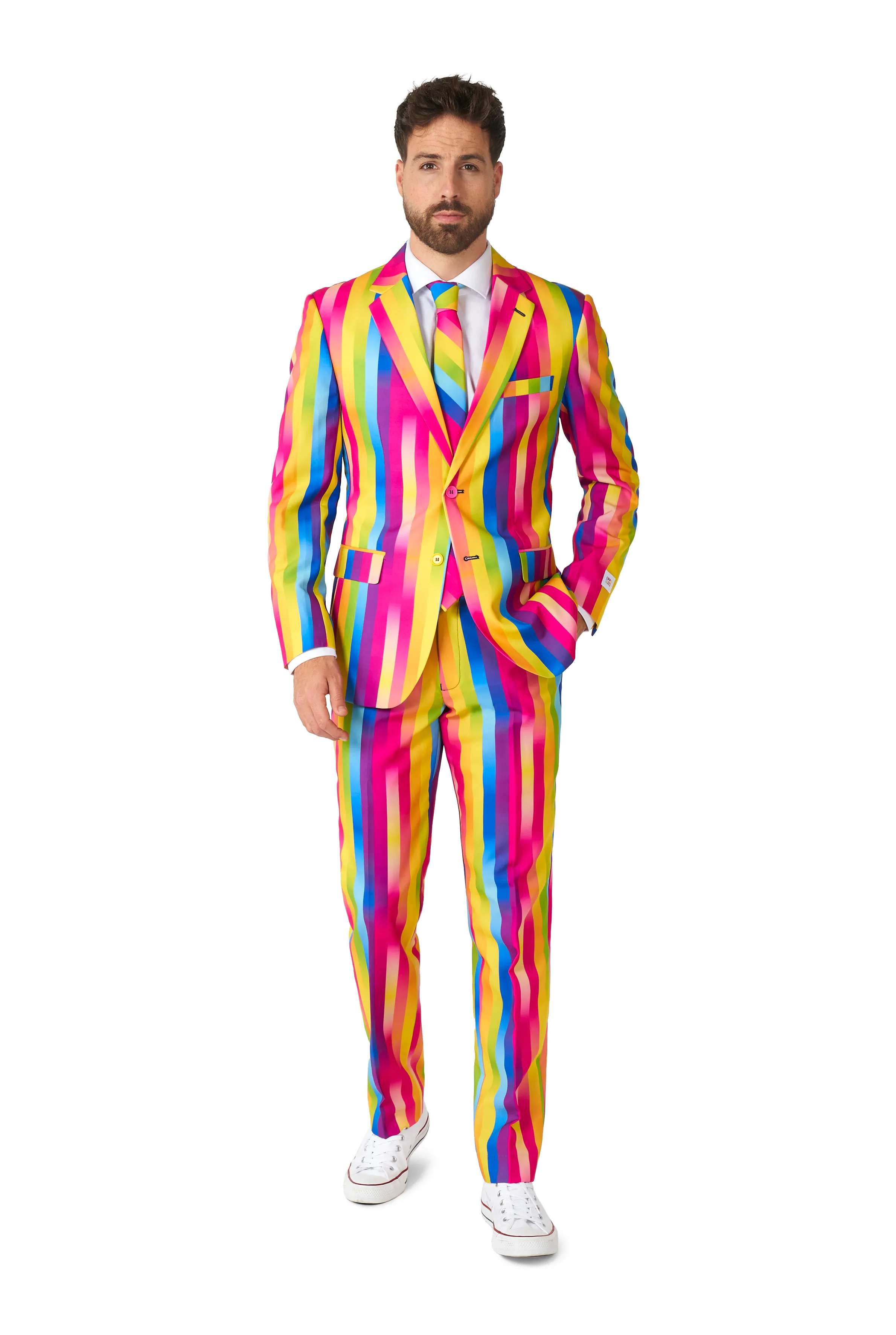 Rainbow Candy Cane Man Kostuum