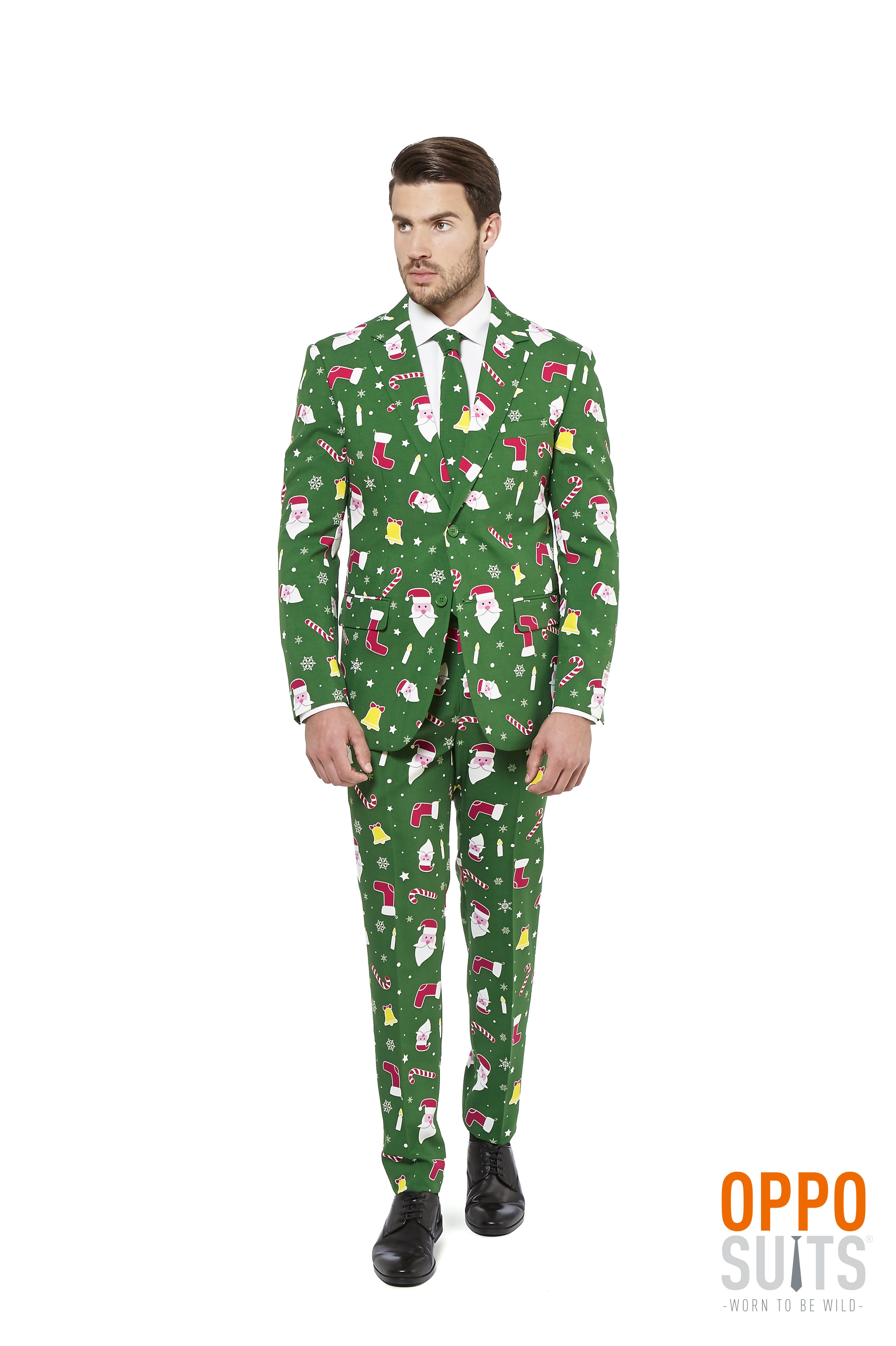 Doldwaze Santaboss Kerst Opposuit Man Kostuum