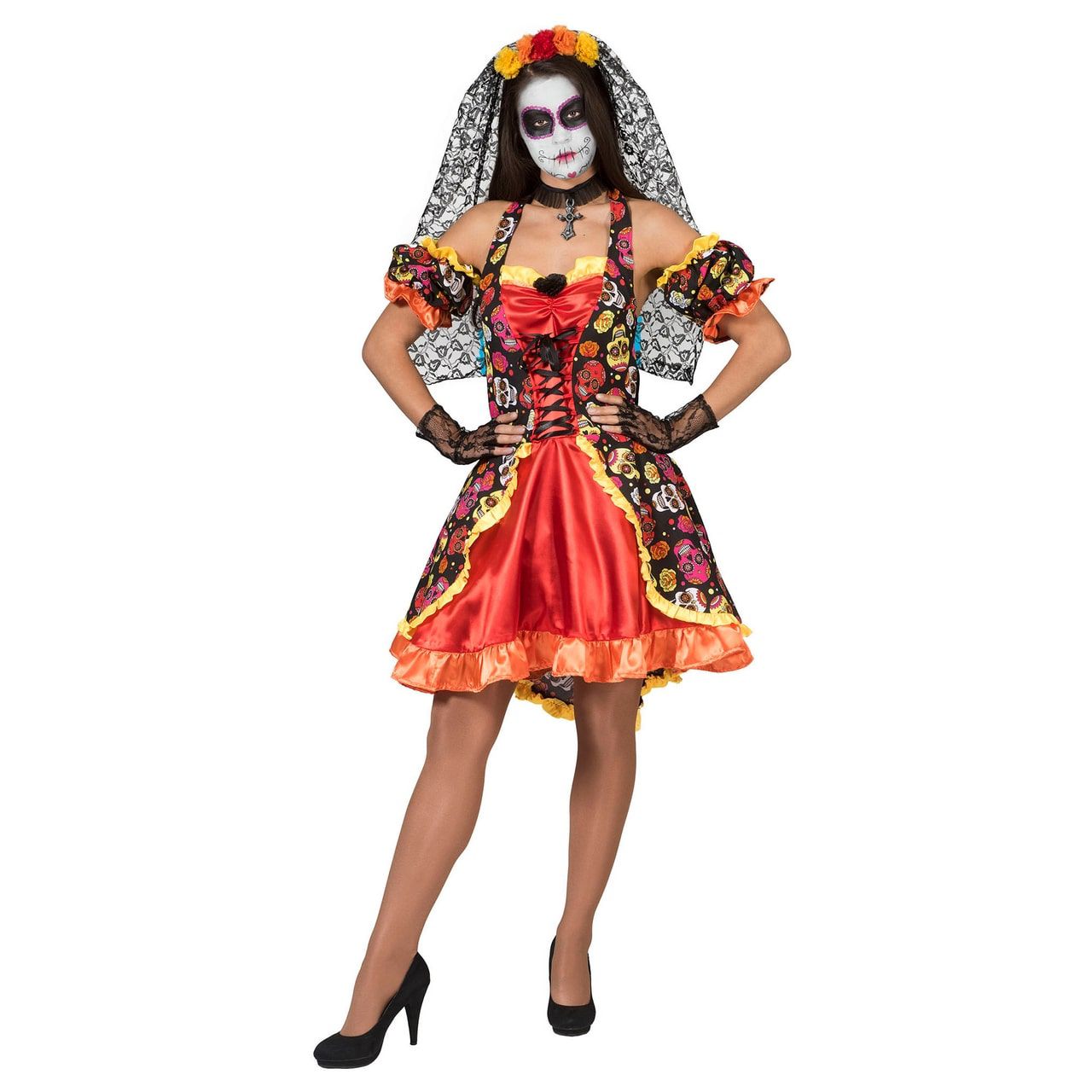 La Dia De Los Muertos Catrina Vrouw Kostuum