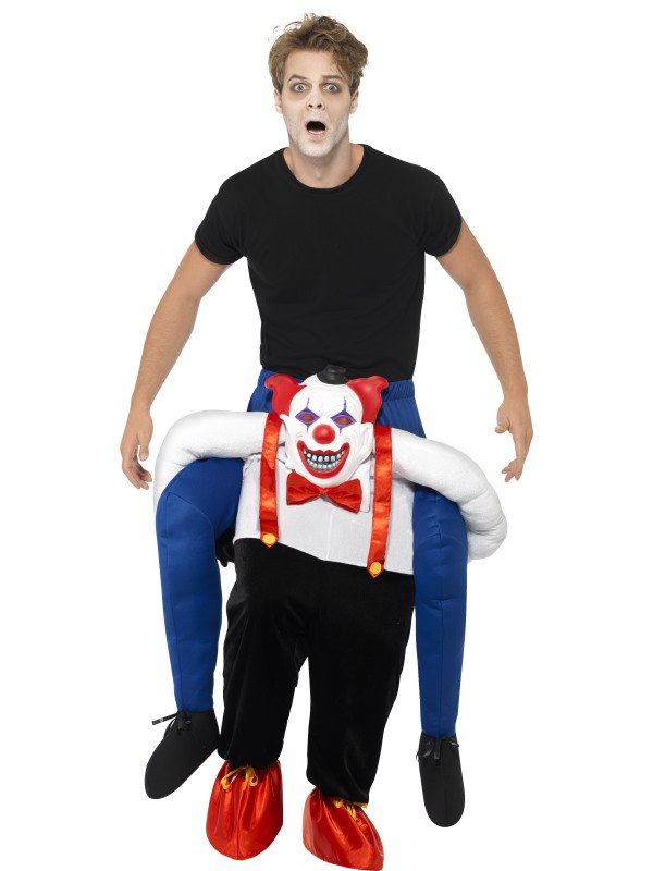 Op De Rug Van Een Horror Clown Man Kostuum