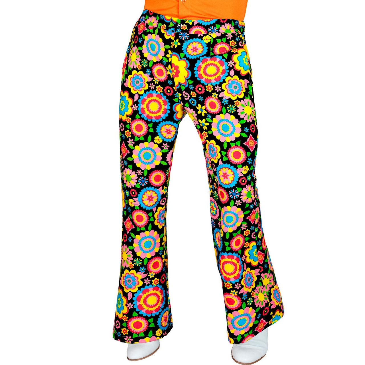 So Into The 60s Flower Love Wijde Pijpen Broek Man