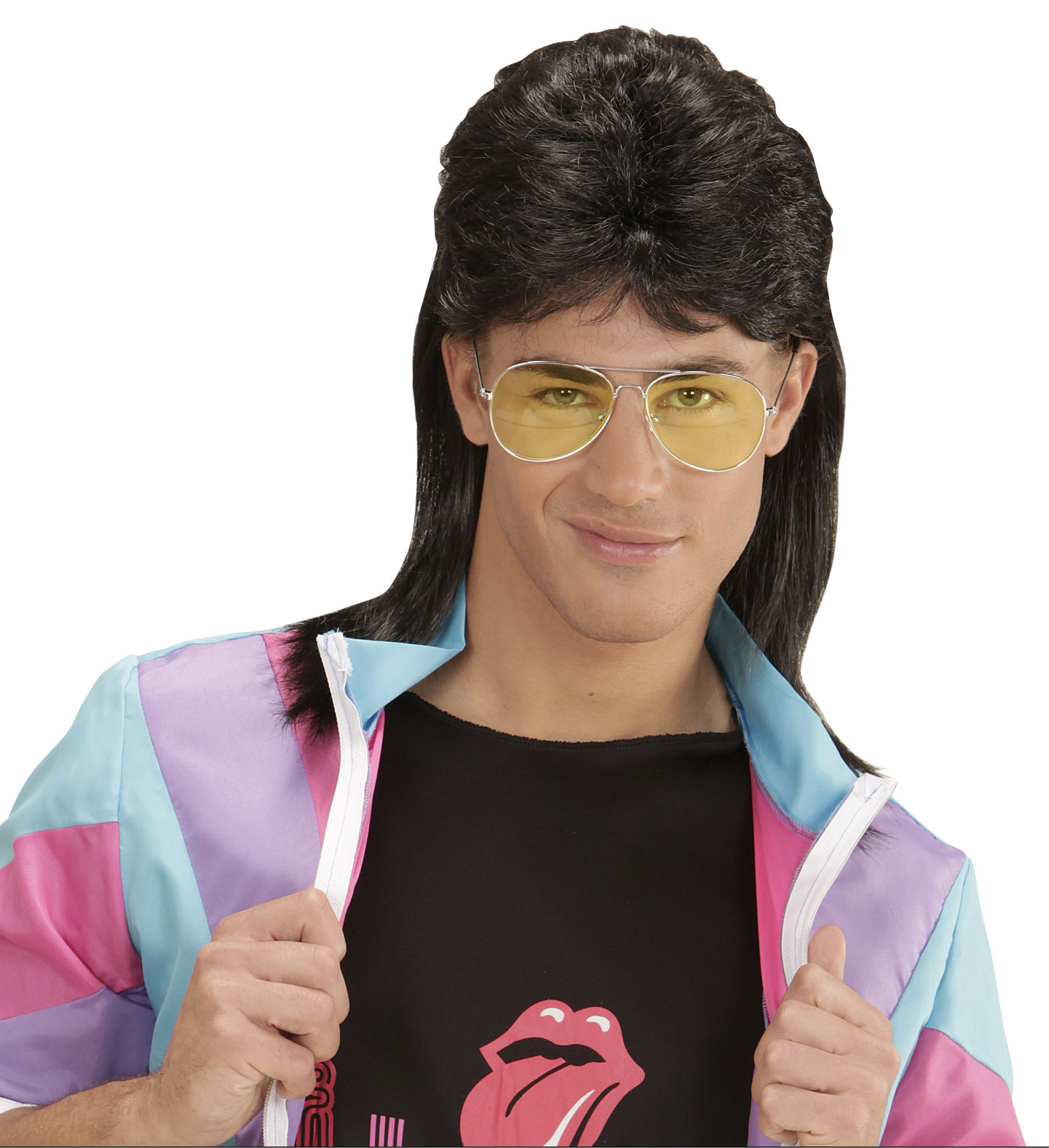 Nerd Pruik, Mullet Zwart