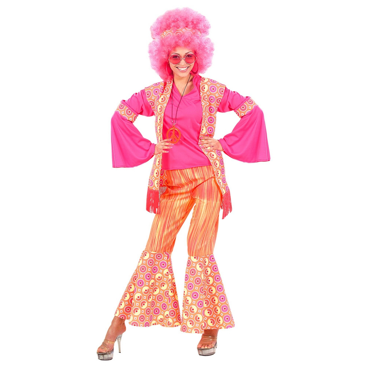 Hippie Dame Ms Pink Kostuum Vrouw