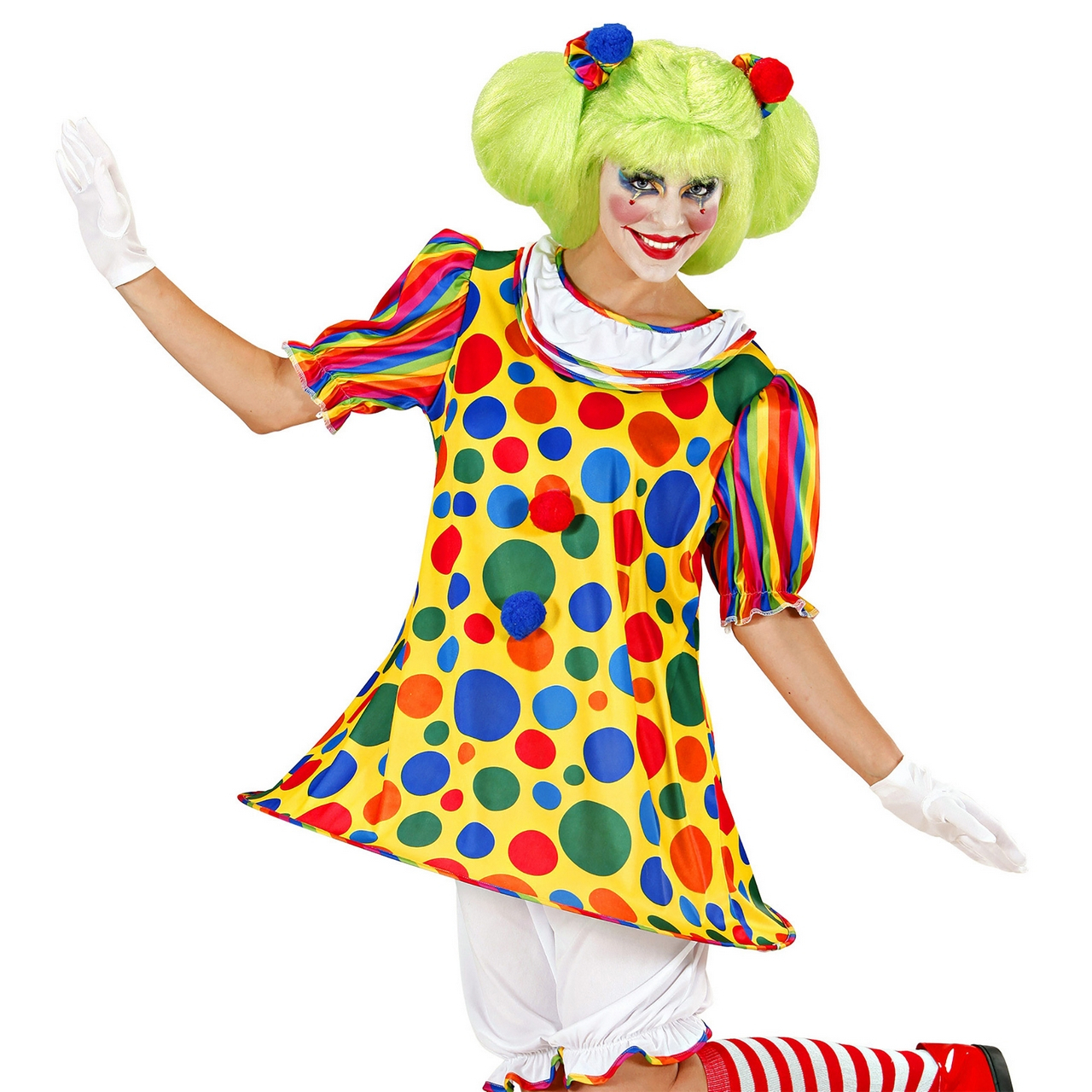 Vrolijk Clown Meisje Kostuum Vrouw