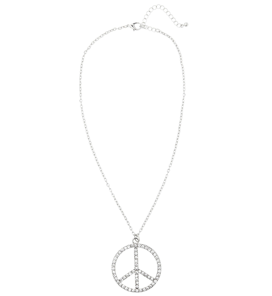 Peace Woman Ketting Strass, Hippie