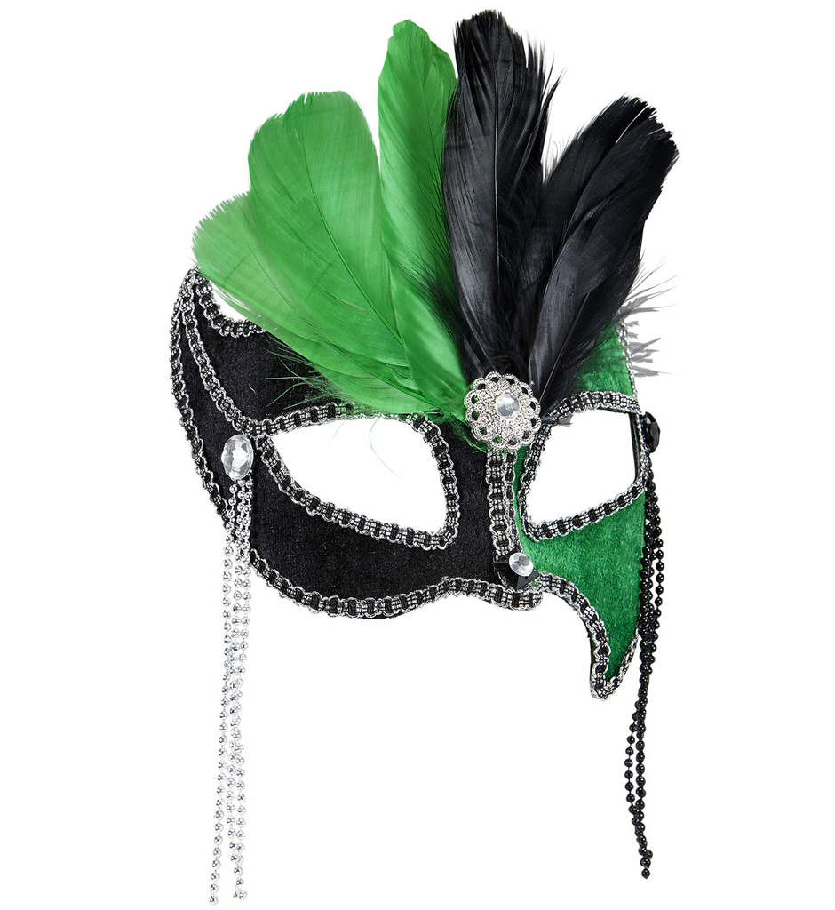 Duce Oogmasker Grand Ball, Zwart / Groen