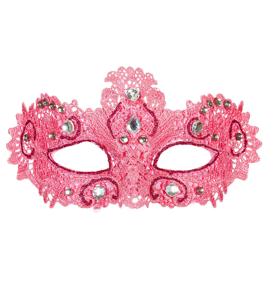 Carnaval Du Lac Oogmasker, Adelijk Roze Met Glitters En Stenen