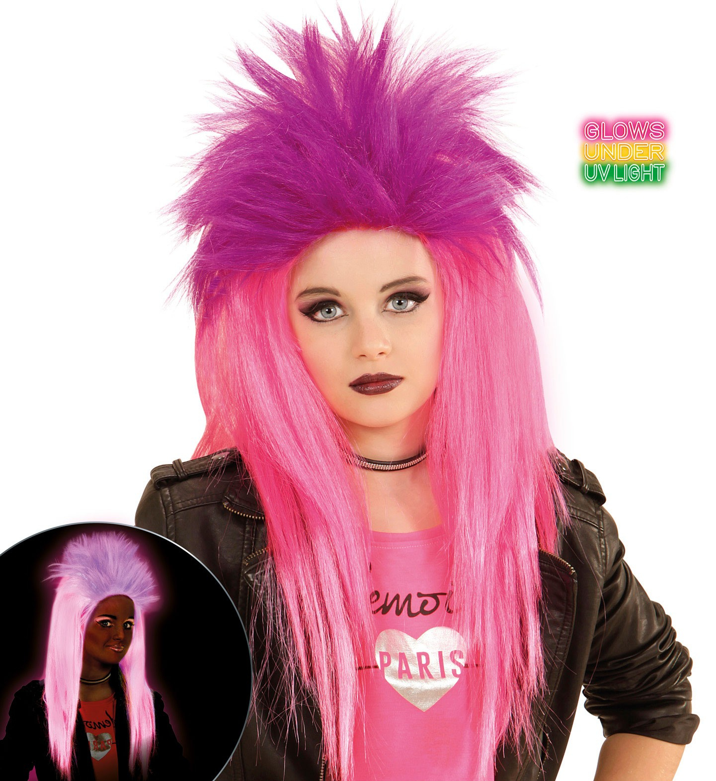 Neon Rock Pruik, Kind Punk Roze