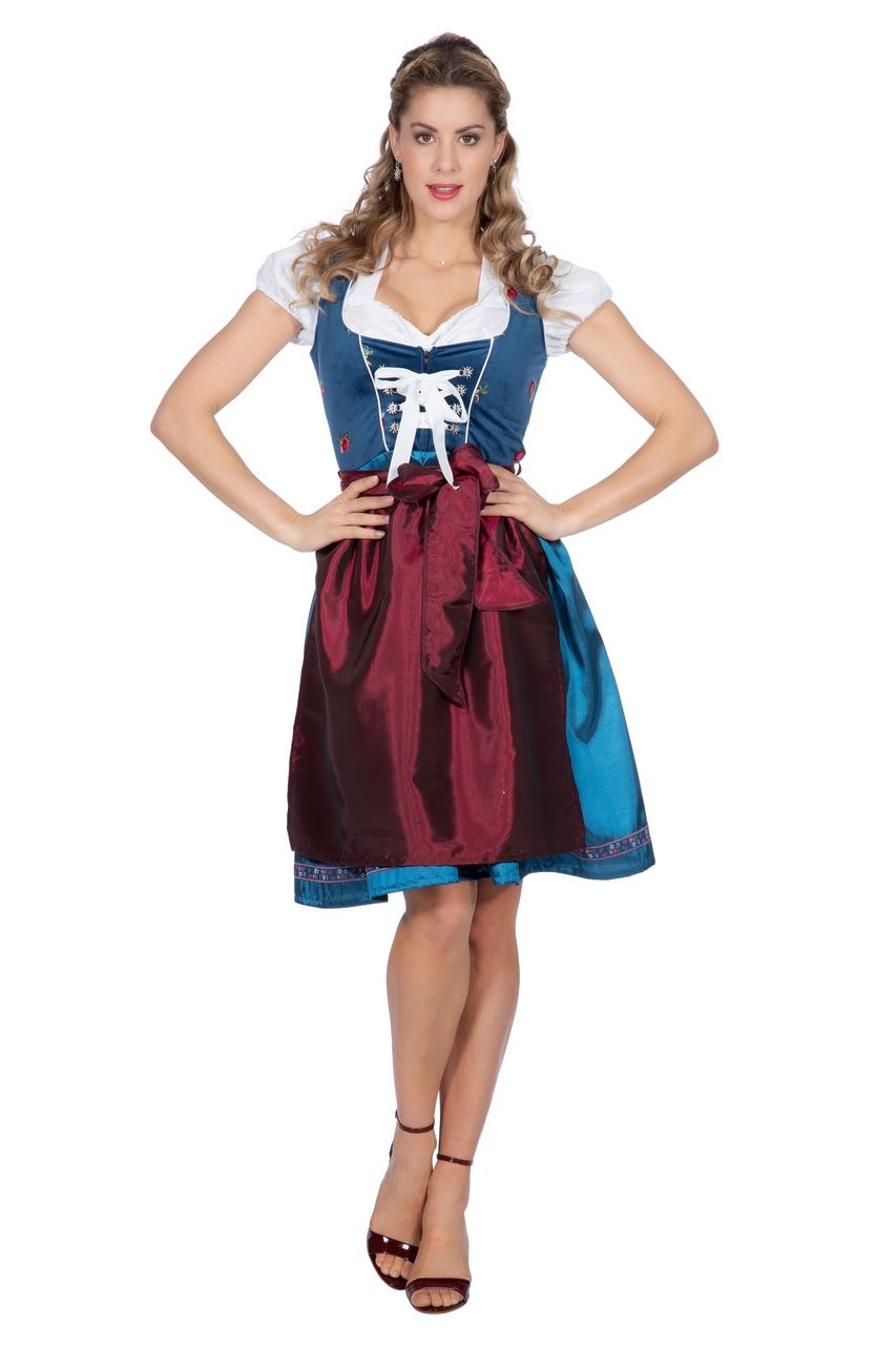 Heidi Edelweiss Oktoberfest Dirndl Blauw Vrouw Kostuum