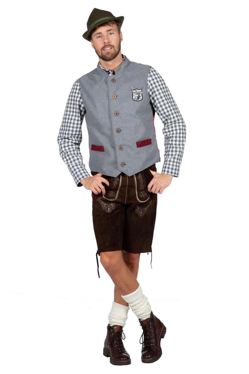 Hirsch Oktoberfest Vest Grijs Man