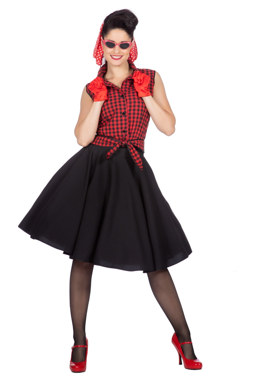 Rockabilly Rode Rizzo Vrouw Kostuum