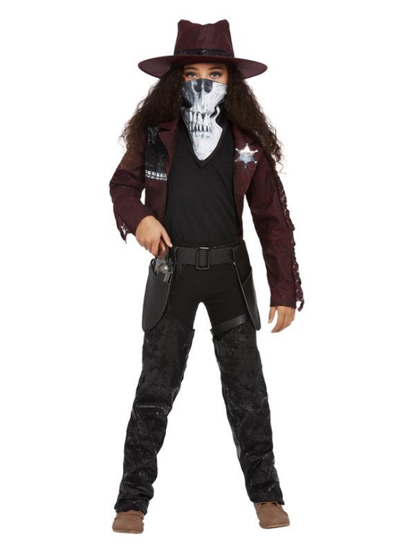 Luxe Cowboy Met Schedelmasker Meisje Kostuum