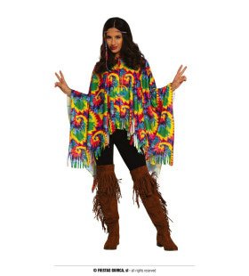 Kleurige Indianen Hippie Poncho Met Franjes