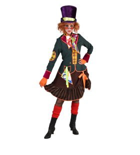 Te Gek Druk Gekke Hoedenmaker Mad Hatter Vrouw Kostuum