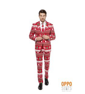 Lekker Foute Rood Winter Wonderland Kerst Opposuit Man Kostuum