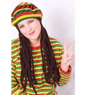 Reggae Bob Baret Met Rasta Haar