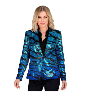 Pailletten Blazer Blue Wave Vrouw