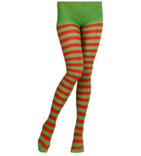 Kerstmis Panty, Rood / Groen Gestreept