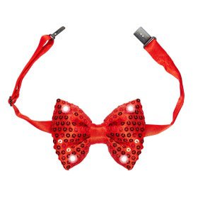 Rood Bling Pailletten Strikje Met Licht, Rood