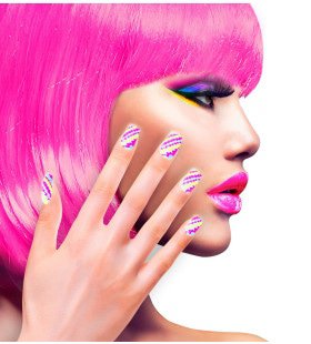 Bonte Nagels Streepjes Neon