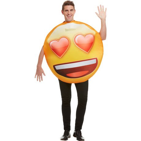 Smoorverliefde Oog-Hartjes Emoji Kostuum