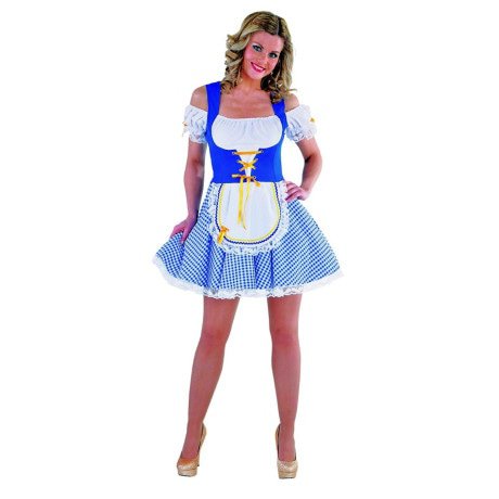 Blauwe Korte Sexy Dirndl Bayern Bierkeller Schatz Vrouw Kostuum