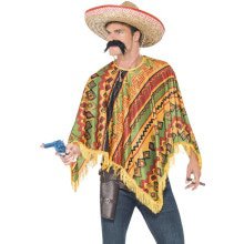 Mexicaanse Pistolero Poncho Verkleedset Man Kostuum