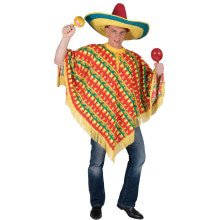 Orale Amigo Poncho Geel Groen Rood Kostuum