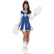 De B Van Blauw Cheerleader Vrouw Kostuum