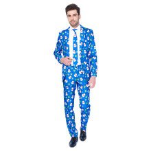 Winter Christmas Blue Snowman Opposuit Kostuum