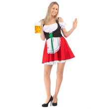 Korte Rode Sexy Beierse Mabel Dirndl Oktoberfest Bier Tirol Vrouw Kostuum