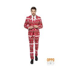 Lekker Foute Rood Winter Wonderland Kerst Opposuit Man Kostuum