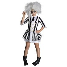 Beetlejuice Black And White Stripe Kind Meisje Kostuum