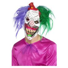 Killer Clown Met Paars En Groen Haar Masker