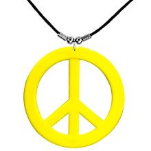 Ketting Peace Symbool Neon Geel