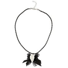 Halloween Juweel Ketting Glitter Schedel Met Strikje