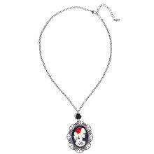 Dark Days Ketting Met Zwarte Roos En Cameo Schedel