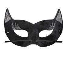 Sexy Oogmasker Fluweel Zwarte Panter Met Glitters